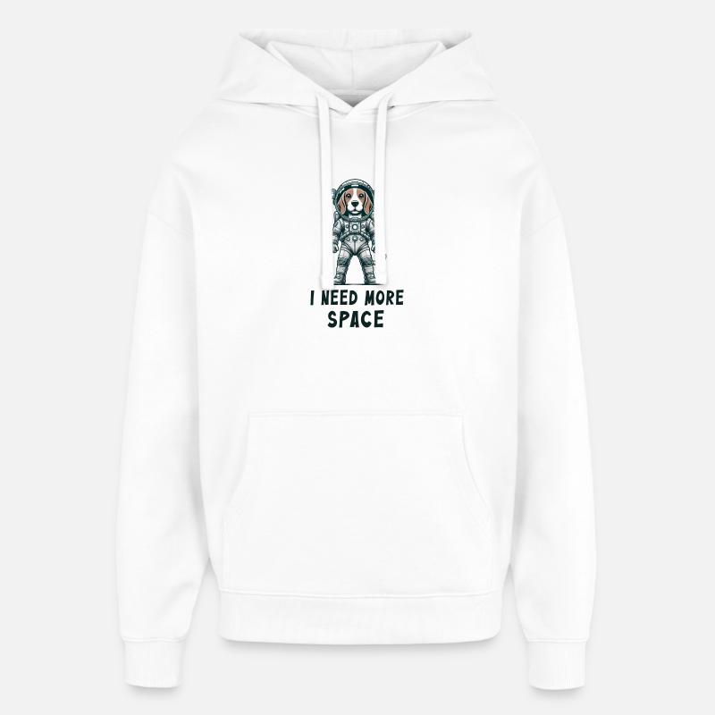 Astronaute Beagle - Sweat à capuche unisexe Stanley/Stella Oversized - blanc