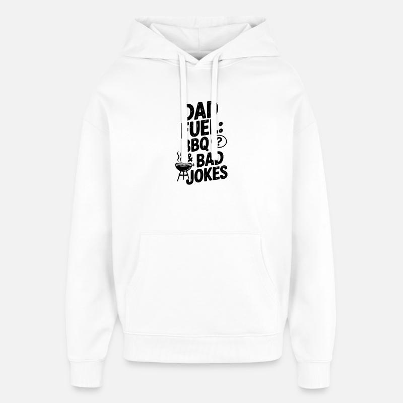 Dad Fuel : BBQ et mauvaises blagues - Sweat à capuche unisexe Stanley/Stella Oversized - blanc