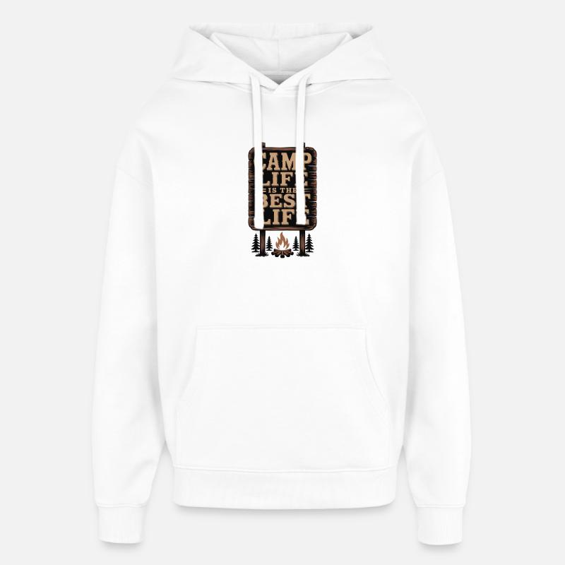 Das Camp-Leben ist das beste Leben - Oversized Unisex Hoodie von Stanley/Stella - Weiß