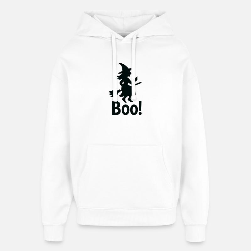 Sorcière Boo ! Halloween - Sweat à capuche unisexe Stanley/Stella Oversized - blanc