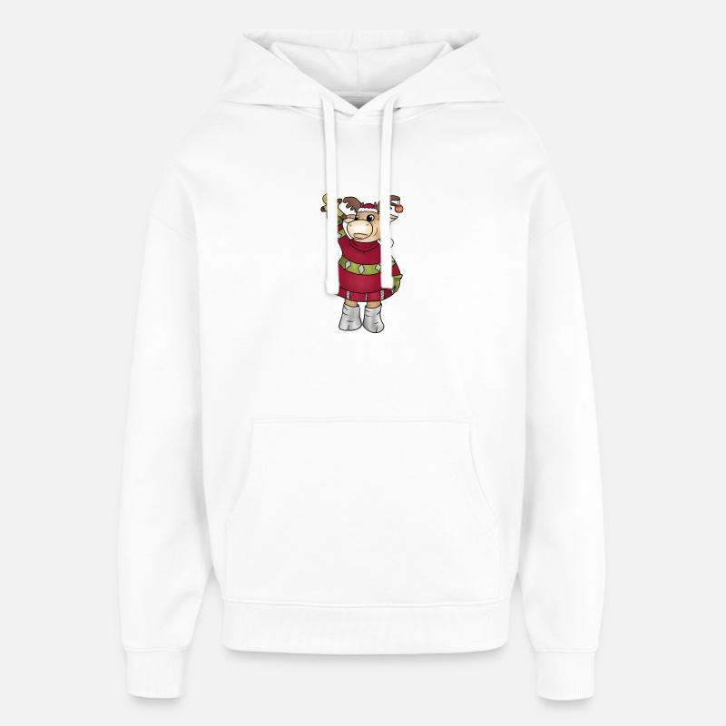 Elch_mit_Lebkuchen - Sweat à capuche unisexe Stanley/Stella Oversized - blanc