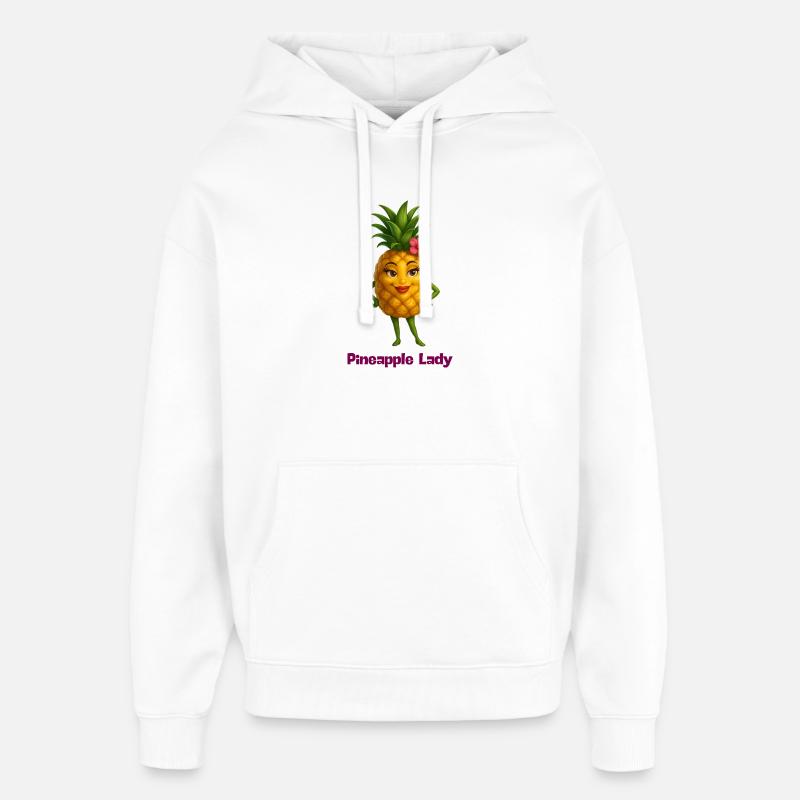Dessin animé de la Dame Ananas - Sweat à capuche unisexe Stanley/Stella Oversized - blanc