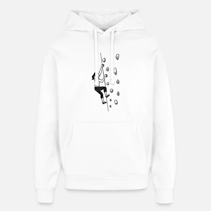Femmes Bouldering Shirt – Minimalisme graphique - Sweat à capuche unisexe Stanley/Stella Oversized - blanc