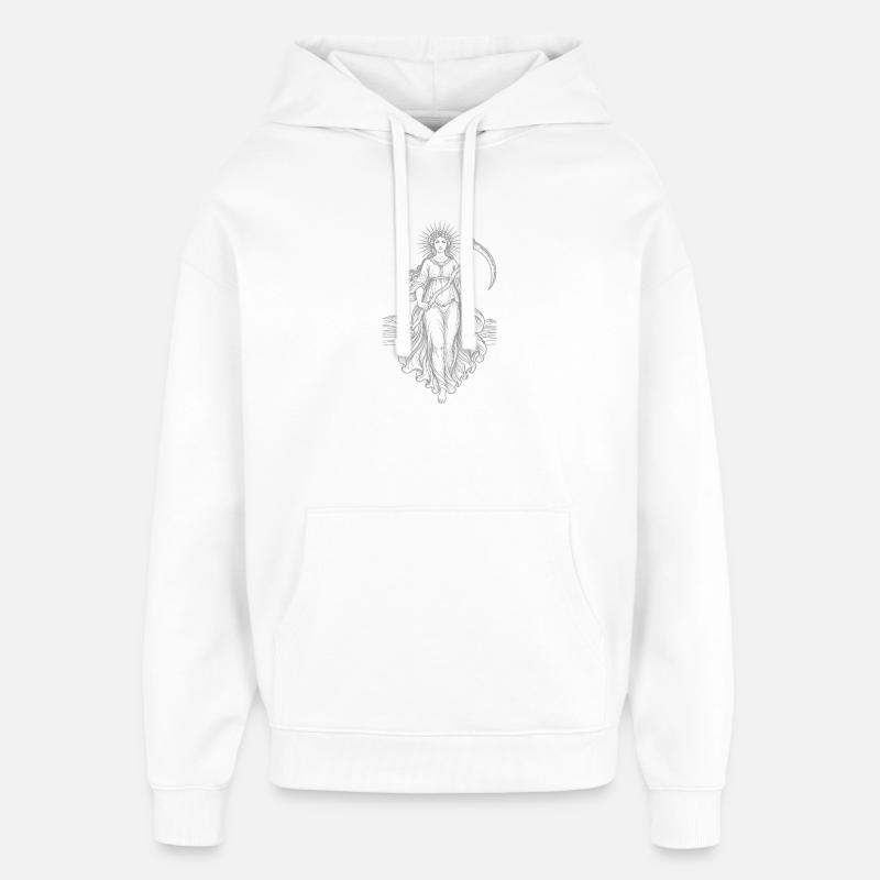 Déesse céleste Moissonneur avec la faux - Sweat à capuche unisexe Stanley/Stella Oversized - blanc
