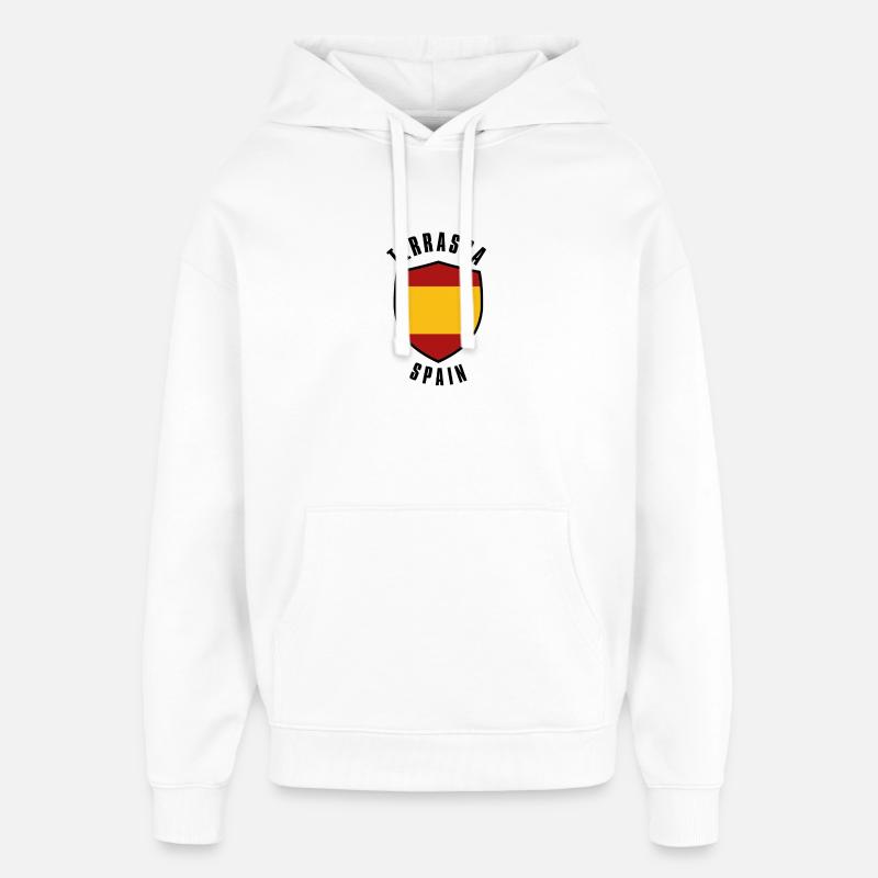 Drapeau espagnol avec ruban rouge-jaune-rouge - Sweat à capuche unisexe Stanley/Stella Oversized - blanc