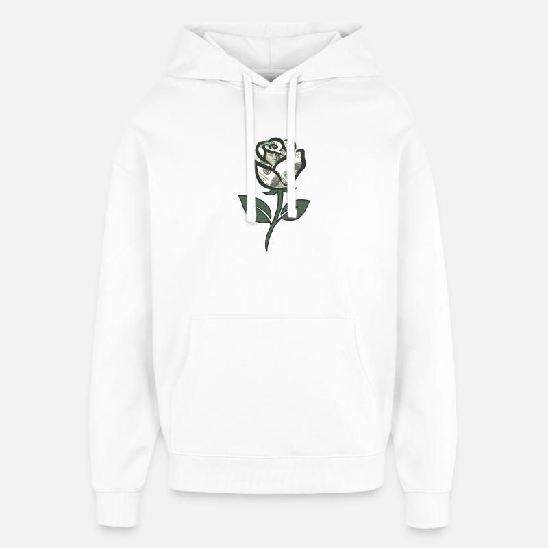 Dollar Rose - Sweat à capuche unisexe Stanley/Stella Oversized - blanc