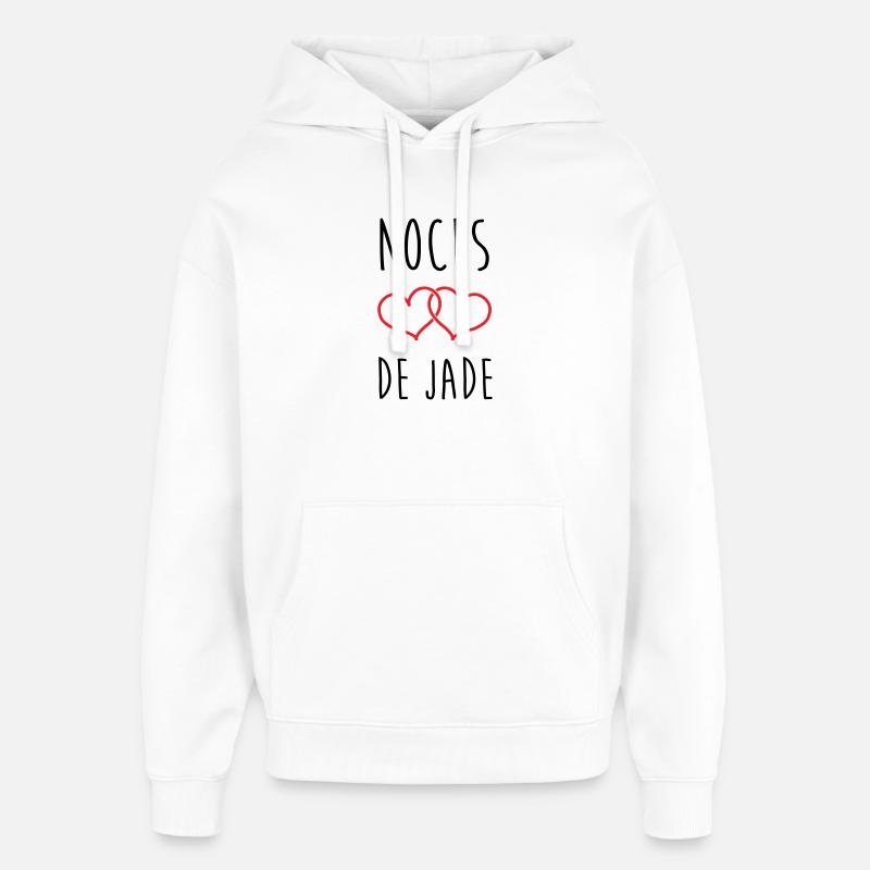 noces de jade 26 ans d'amour - Sweat à capuche unisexe Stanley/Stella Oversized - blanc
