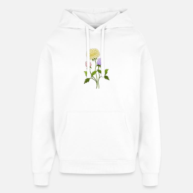 Fleur - Sweat à capuche unisexe Stanley/Stella Oversized - blanc