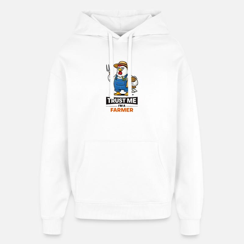 Imagine de poulet fermier Trust Me - Sweat à capuche unisexe Stanley/Stella Oversized - blanc