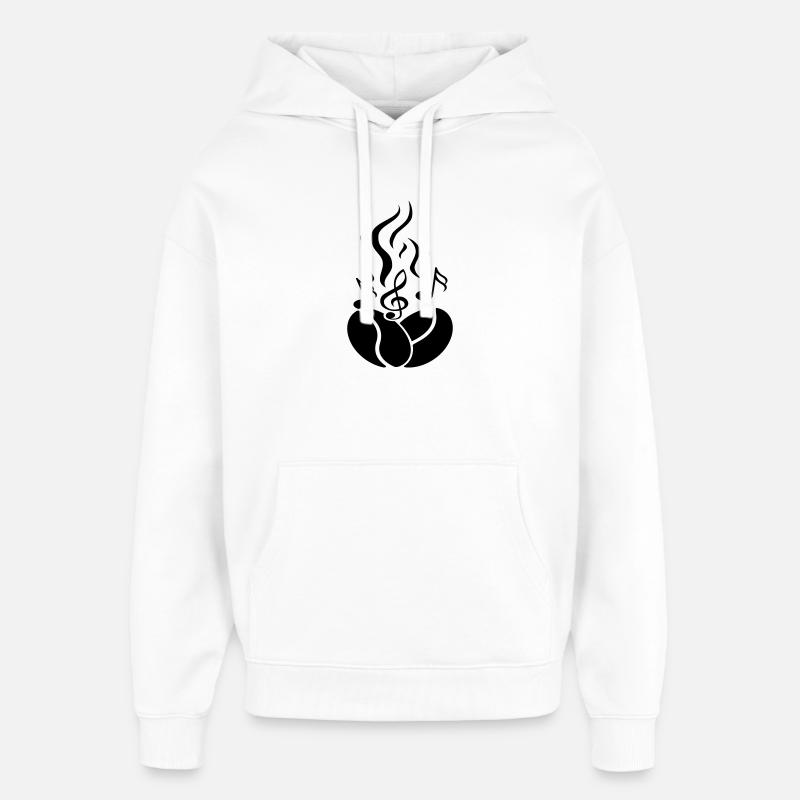 Kaffeebohnen mit Noten - Oversized Unisex Hoodie von Stanley/Stella - Weiß