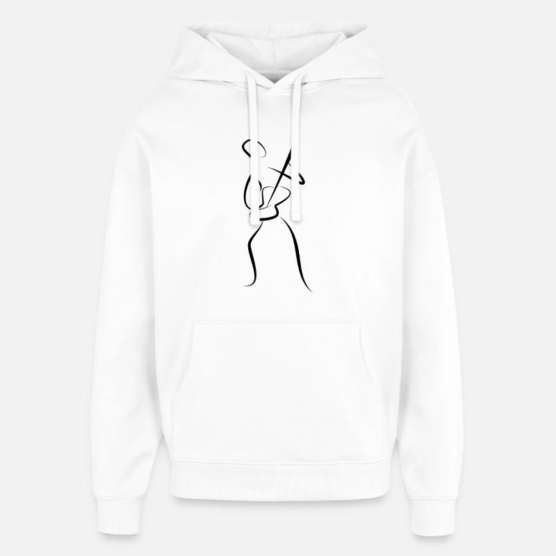 guitariste - Sweat à capuche unisexe Stanley/Stella Oversized - blanc