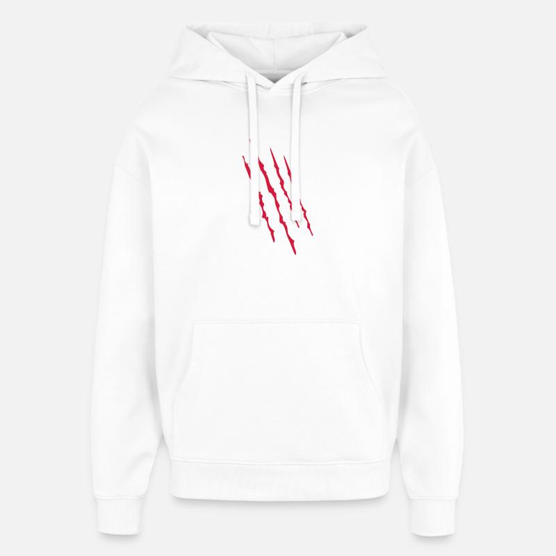 2541614 14872041 rayé - Sweat à capuche unisexe Stanley/Stella Oversized - blanc