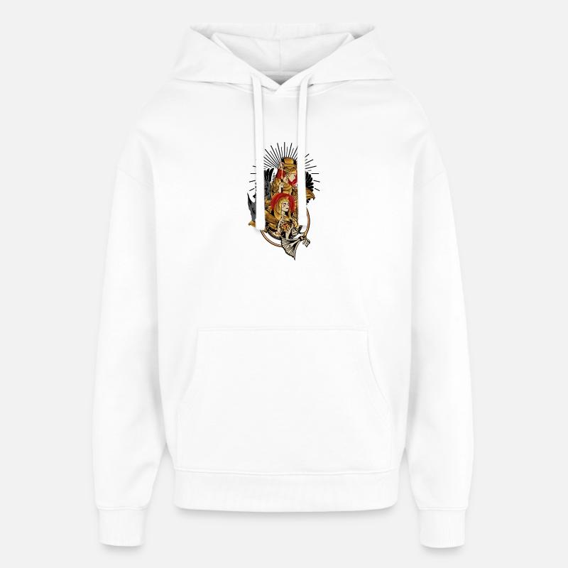 Signes et symboles égyptiens - Sweat à capuche unisexe Stanley/Stella Oversized - blanc