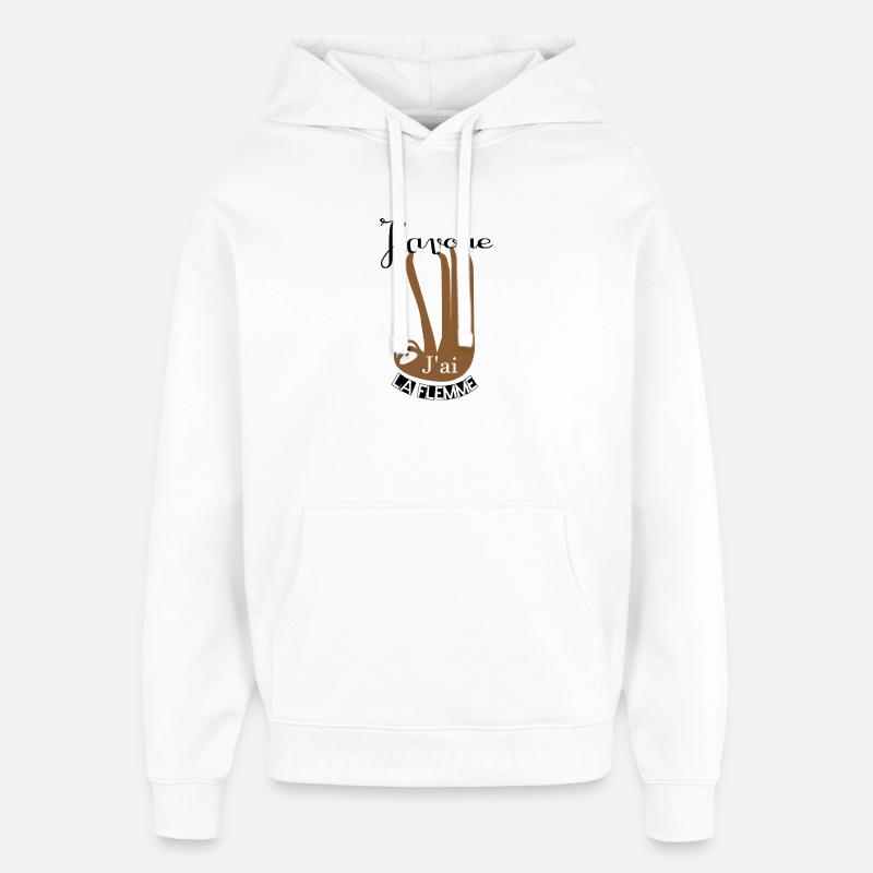 PARESSEUX - Sweat à capuche unisexe Stanley/Stella Oversized - blanc