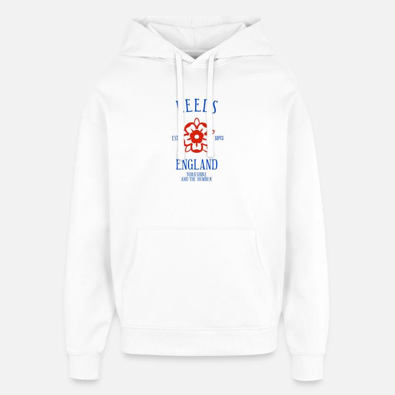 LEEDS Angleterre - Sweat à capuche unisexe Stanley/Stella Oversized - blanc