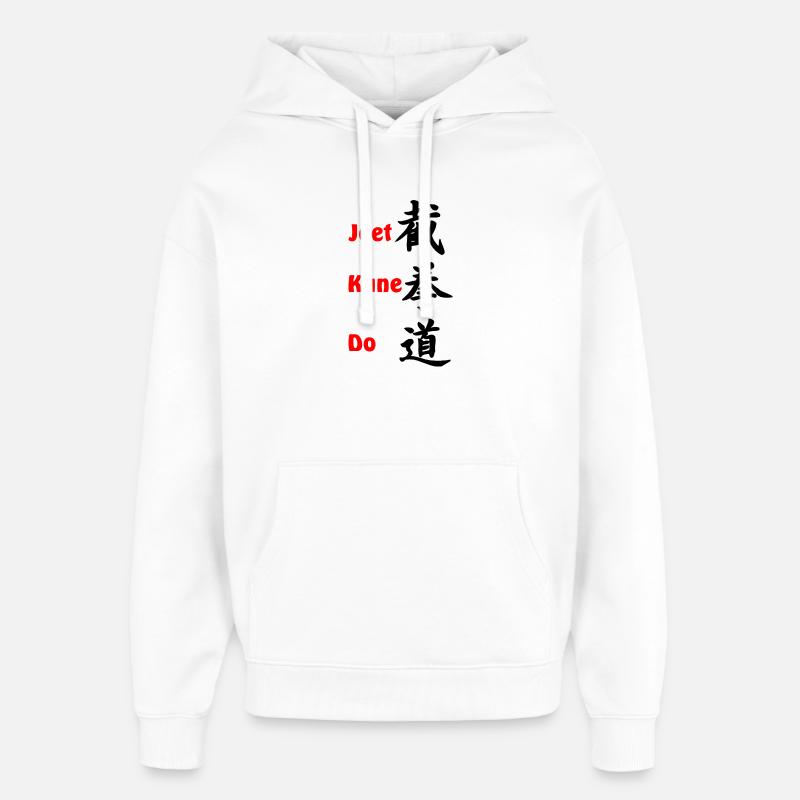 Jeet kun do rouge écrit - Sweat à capuche unisexe Stanley/Stella Oversized - blanc