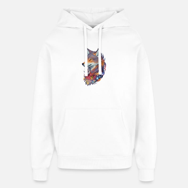 Loup - Sweat à capuche unisexe Stanley/Stella Oversized - blanc