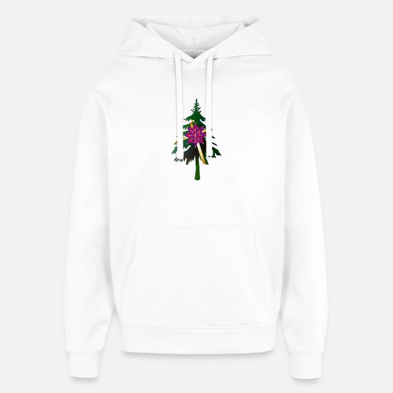 Christbaum oder Weihnachtsbaum & Geschenkschleife - Oversized Unisex Hoodie von Stanley/Stella - Weiß