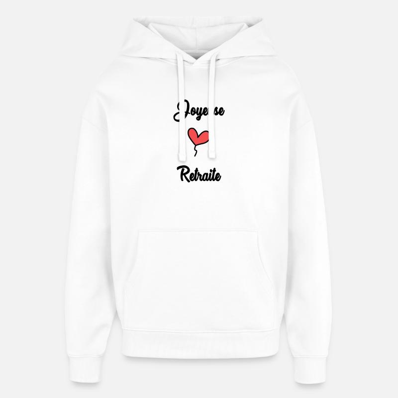 RETRAITE. RETRAITE. RETRAITEE. RETRAITE - Sweat à capuche unisexe Stanley/Stella Oversized - blanc