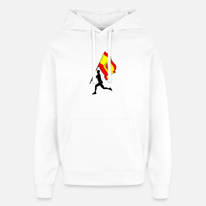 Drapeau Espagne homme courant - Sweat à capuche unisexe Stanley/Stella Oversized - blanc