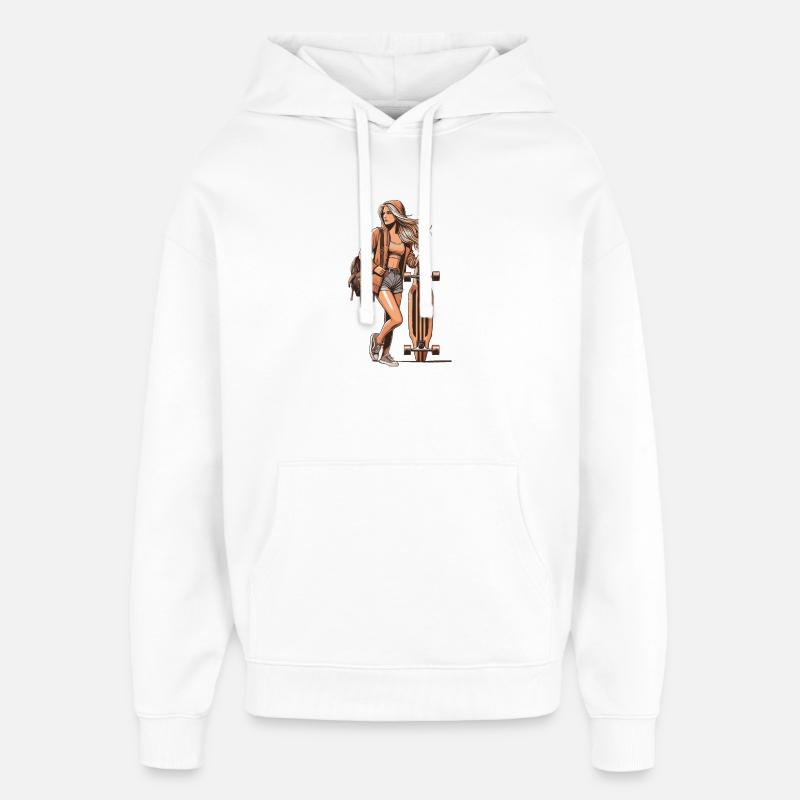 Longboard - Oversized Unisex Hoodie by Stanley/Stella - white