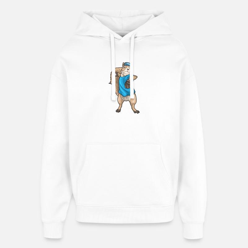 Eichhörnchen Baseball Baseballhandschuh - Oversized Unisex Hoodie von Stanley/Stella - Weiß