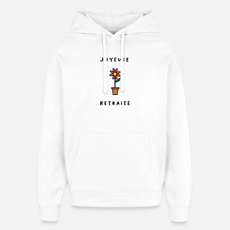 RETRAITE. RETRAITE. RETRAITEE. RETRAITE - Sweat à capuche unisexe Stanley/Stella Oversized - blanc
