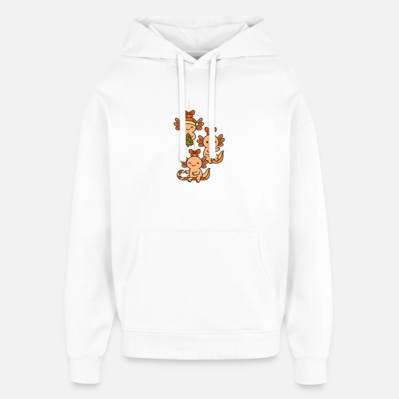 Mignon pendentif de Noël axolotl - Sweat à capuche unisexe Stanley/Stella Oversized - blanc