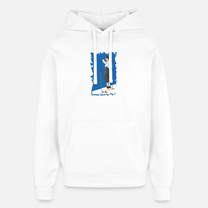 La mode du ski à l’ancienne - Sweat à capuche unisexe Stanley/Stella Oversized - blanc