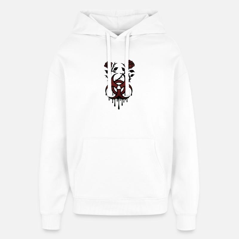 Underground biohazard - Roses de sang - Sweat à capuche unisexe Stanley/Stella Oversized - blanc
