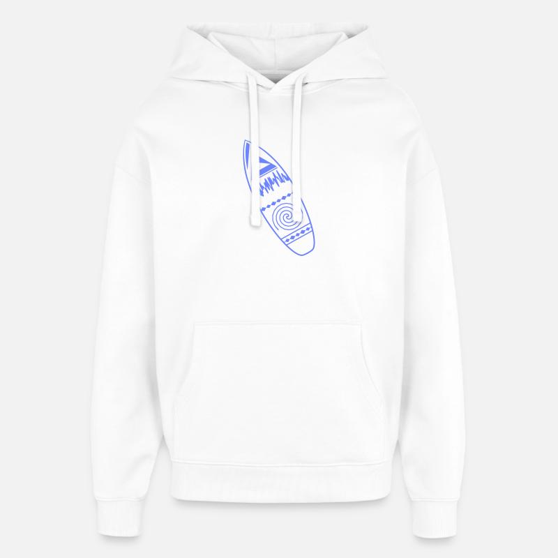 Surfboard Pattern - Oversized Unisex Hoodie by Stanley/Stella - white