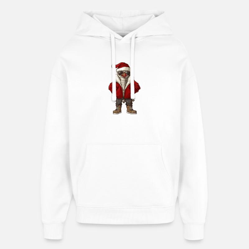 Dinde Noël Hiver - Sweat à capuche unisexe Stanley/Stella Oversized - blanc