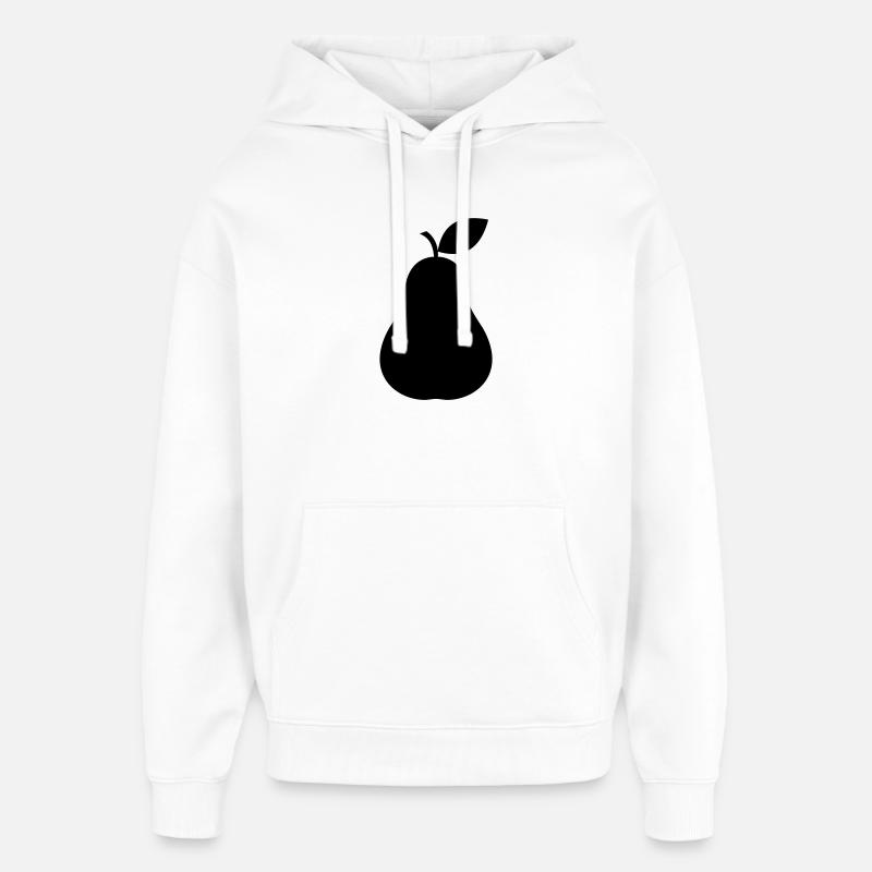 Silhouette de poire, fruit minimal - Sweat à capuche unisexe Stanley/Stella Oversized - blanc