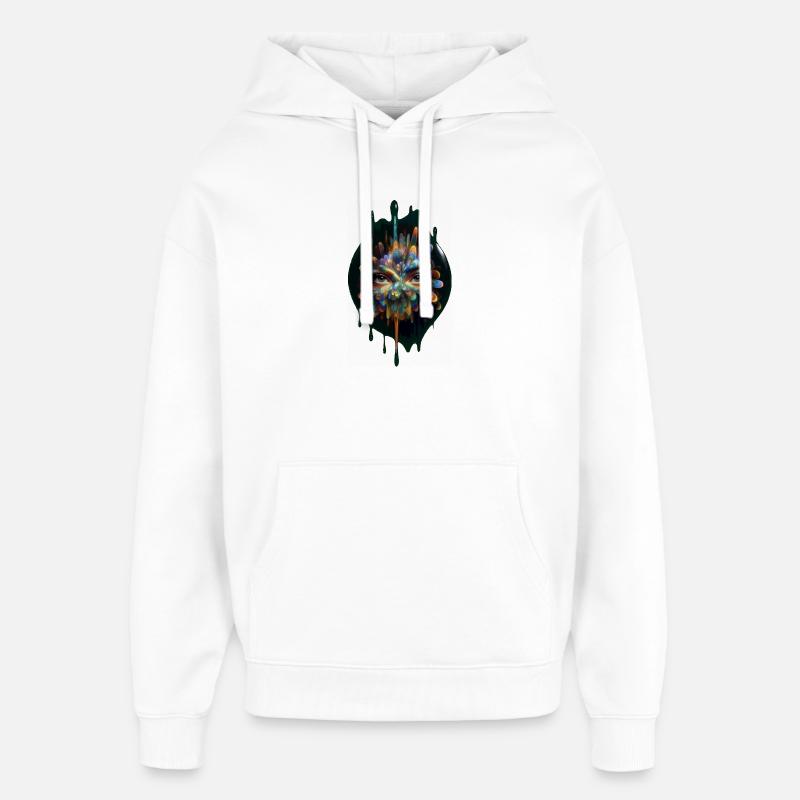 Face kaléidoscope - Sweat à capuche unisexe Stanley/Stella Oversized - blanc