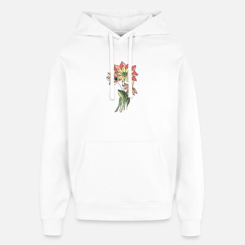 Blumen - Oversized Unisex Hoodie von Stanley/Stella - Weiß
