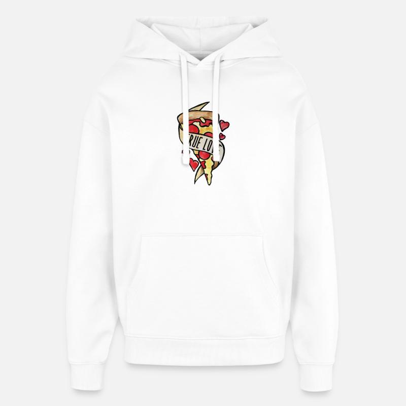 Pizza Slice True Love - Sweat à capuche unisexe Stanley/Stella Oversized - blanc