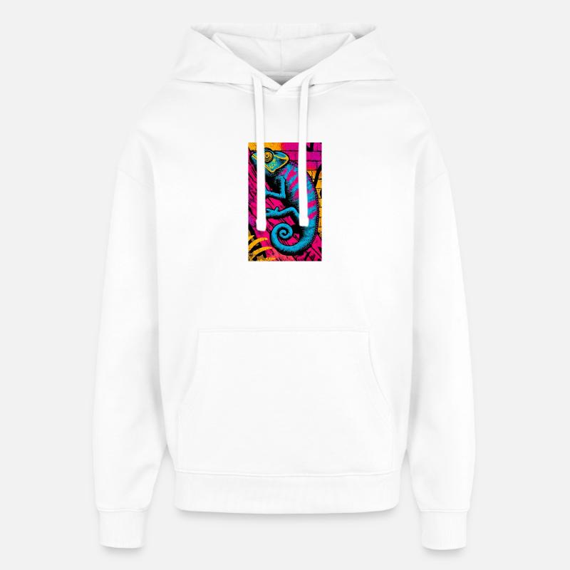 caméléon - Sweat à capuche unisexe Stanley/Stella Oversized - blanc