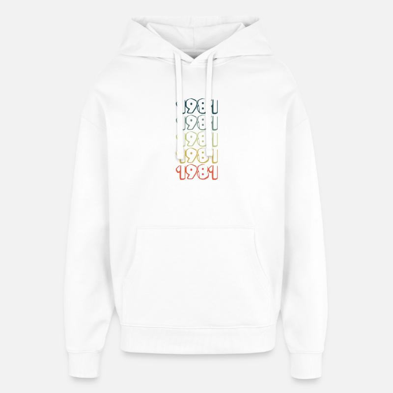 Année de naissance 1981 - Sweat à capuche unisexe Stanley/Stella Oversized - blanc