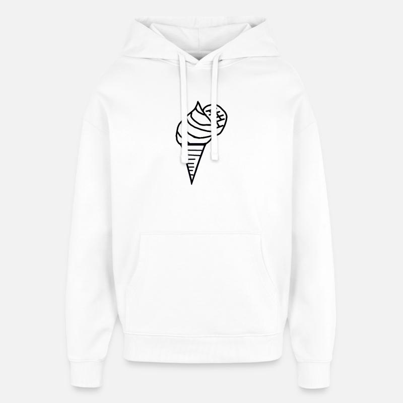 Eis  Eiscreme 60er Retro Eiswaffel Kinder - Oversized Unisex Hoodie by Stanley/Stella - white