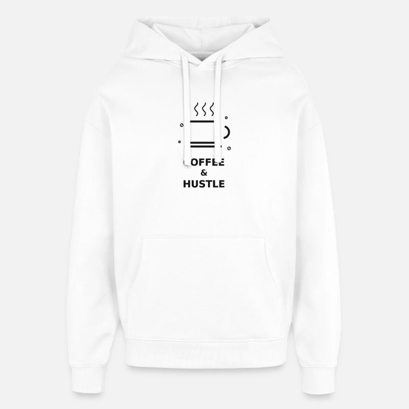 Café & Motivation - Sweat à capuche unisexe Stanley/Stella Oversized - blanc