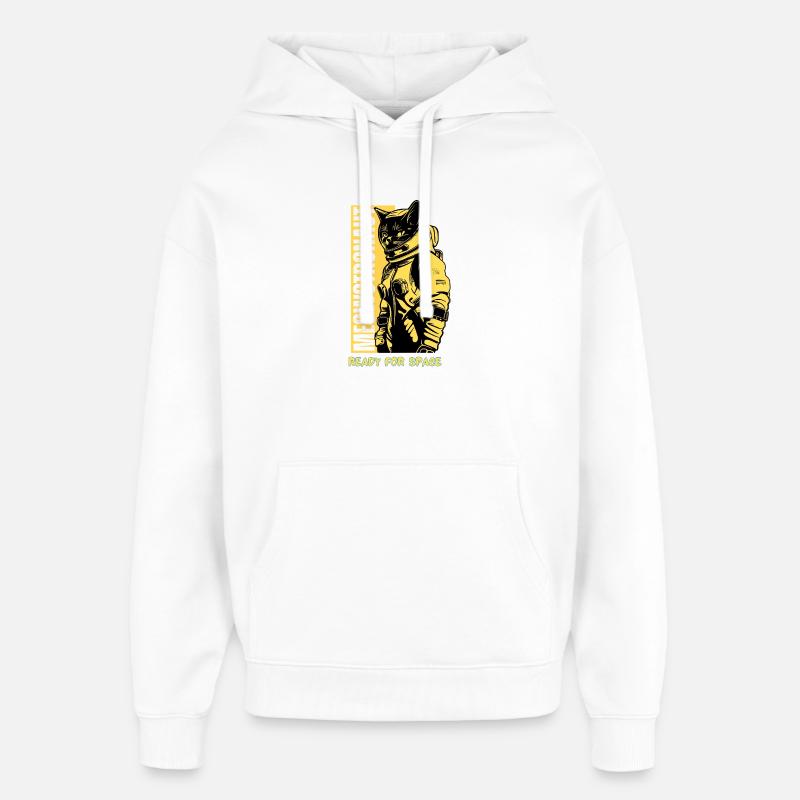Chat astronaute prêt pour l'espace - Sweat à capuche unisexe Stanley/Stella Oversized - blanc