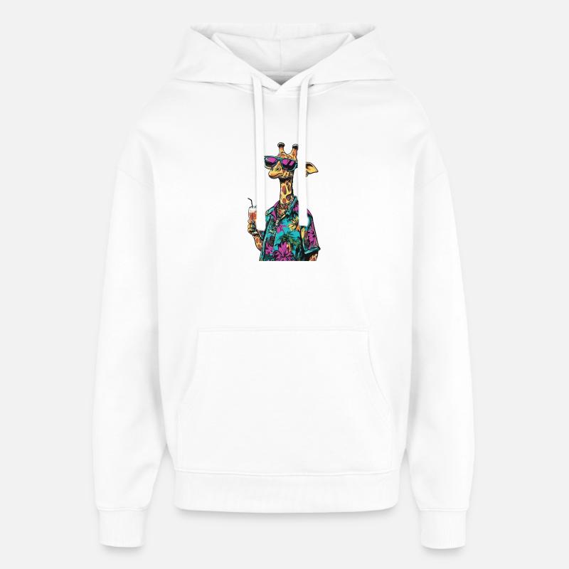 Giraffe Comic Sommer - Oversized Unisex Hoodie von Stanley/Stella - Weiß