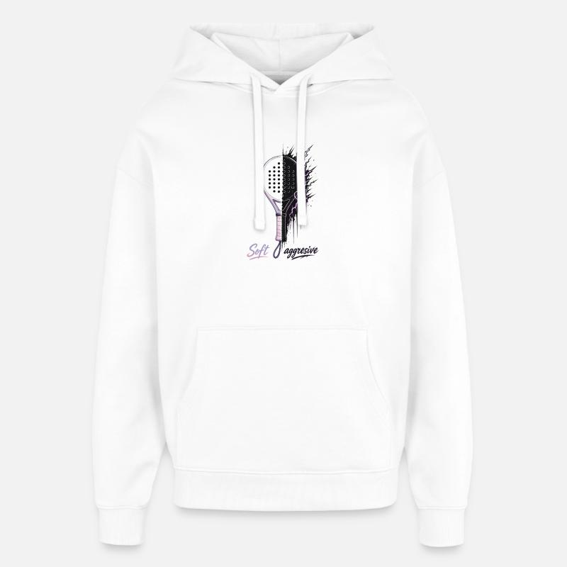 Néon Padel doux et agressif - Sweat à capuche unisexe Stanley/Stella Oversized - blanc