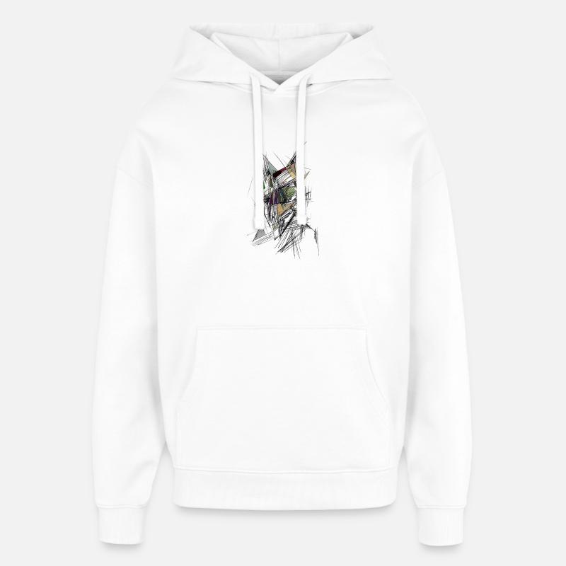 face - Sweat à capuche unisexe Stanley/Stella Oversized - blanc