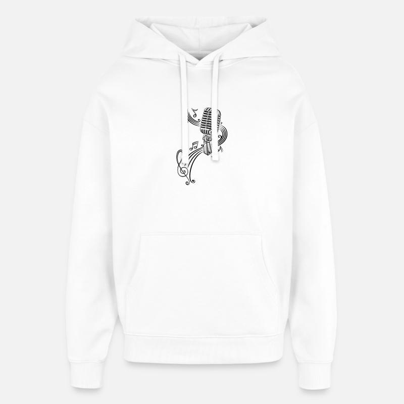 Microphone Microphone Micro music clef - Oversized Unisex Hoodie by Stanley/Stella - white