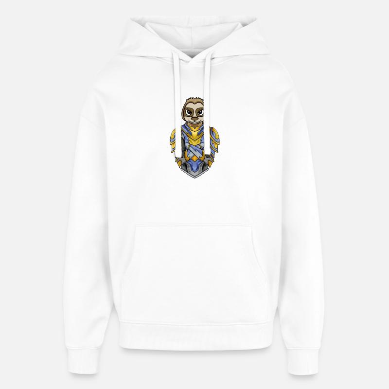 Knight Sloth cool - Sweat à capuche unisexe Stanley/Stella Oversized - blanc
