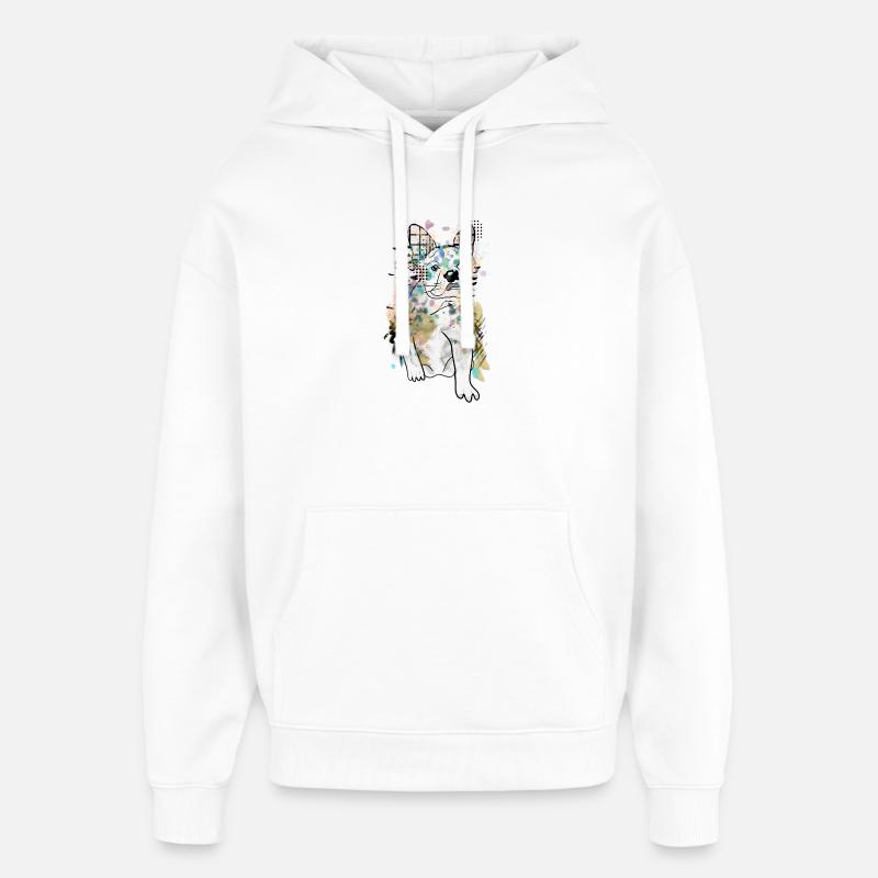 DESSIN DE BOULEDOGUE MIGNON - Sweat à capuche unisexe Stanley/Stella Oversized - blanc