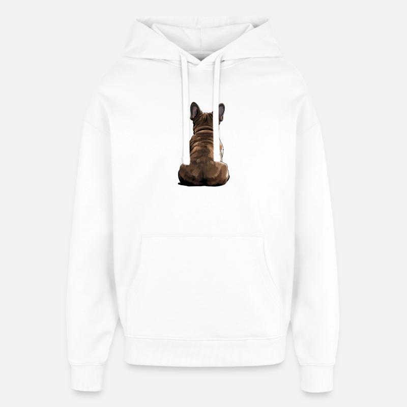 Bouledogue français - Sweat à capuche unisexe Stanley/Stella Oversized - blanc