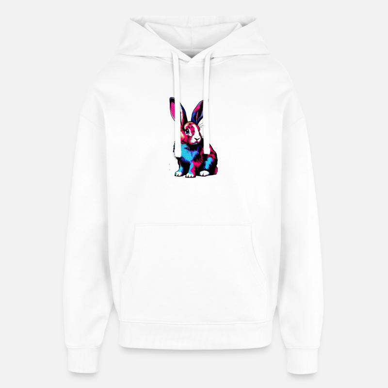 Lapin - Sweat à capuche unisexe Stanley/Stella Oversized - blanc