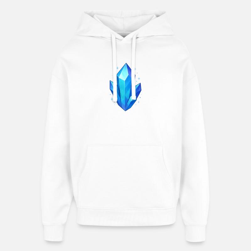 Amas de cristaux bleus - Sweat à capuche unisexe Stanley/Stella Oversized - blanc